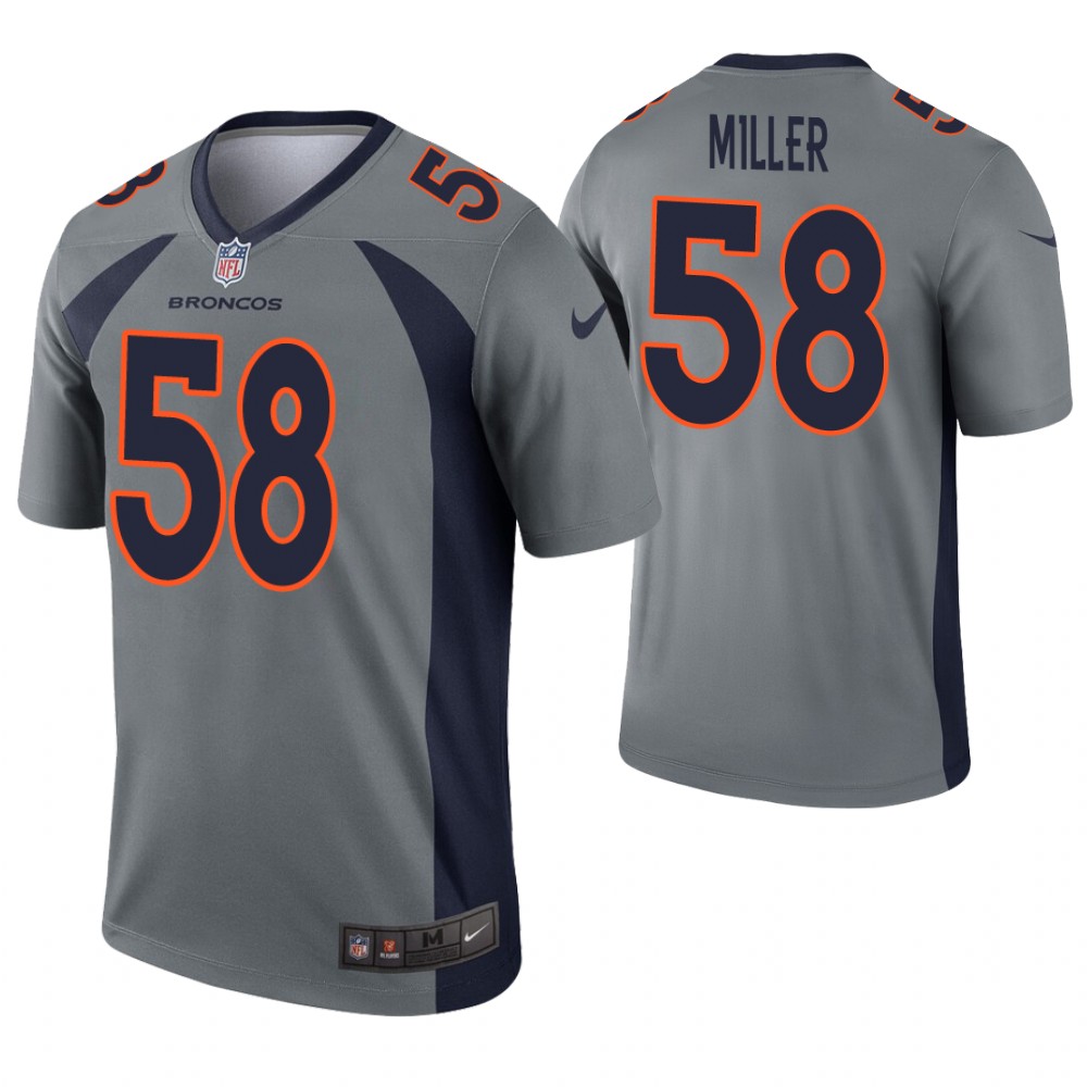 Men Denver Broncos 58 Miller Grey Nike Limited NFL Jerseys